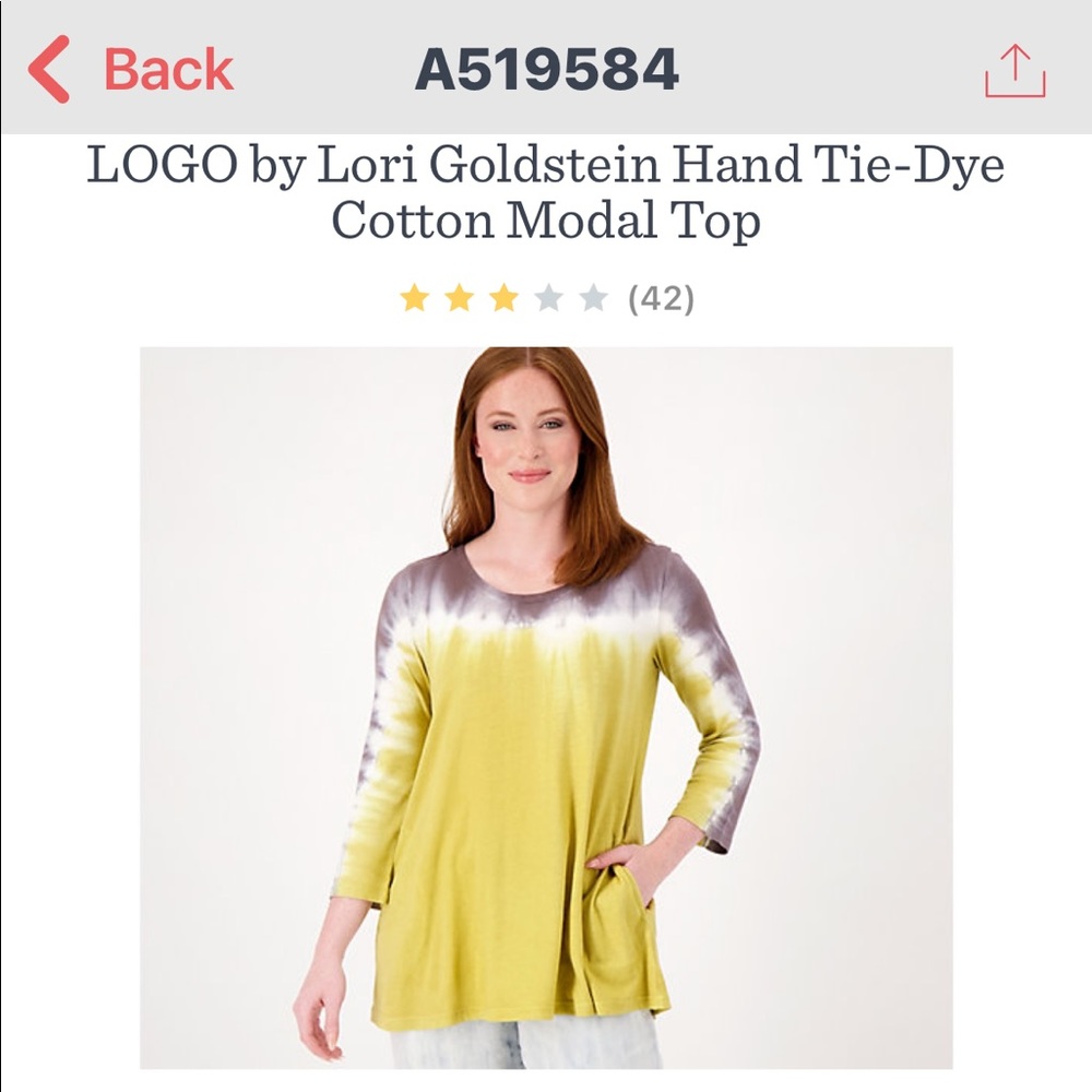 LOGO by Lori Goldstein Hand Tie-Dye Top